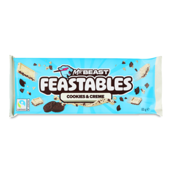 Шоколад білий Feastables печиво і крем 60г