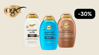 -30% на всі засоби бренду OGX та -15% на набори