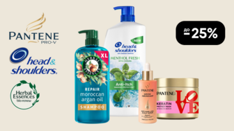 До -25% на засоби для догляду за волоссям Pantene Pro-V, Head&Shoulders та Herbal Essences
