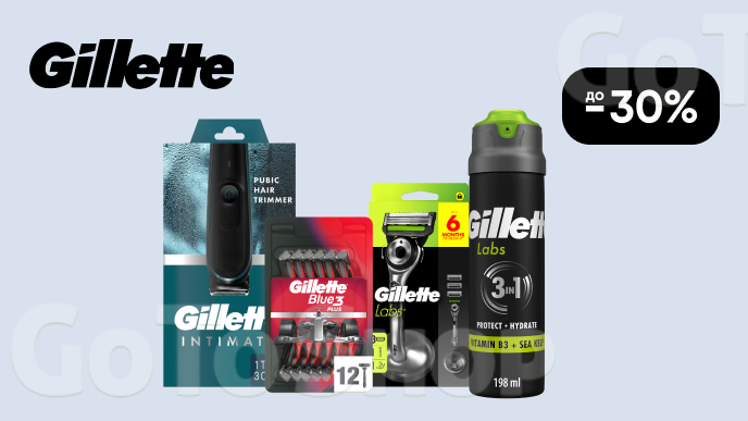 До -30% на чоловічі засоби для гоління gillette