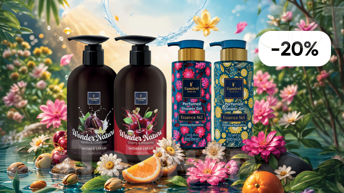-20% на всі гелі для душу Famirel