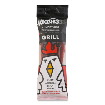 Снеки "GRILL" з м'яса птиці сушені ТМ Чікенззз, 60г