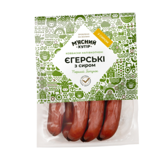 Ковбаски "Єгерські" з сиром ТМ М'ясний хутір, ціна за 1кг