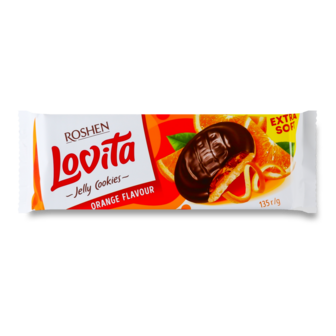 Печиво "Lovita Jelly" з желейною начинкою апельсин ТМ Рошен, 135г