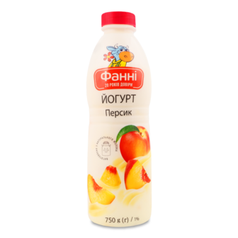 Йогурт персик 1% ТМ Фаннi, 750г