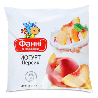 Йогурт персик 1% ТМ Фаннi, 400г