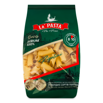 Макарони "Рігатоні" ТМ La Pasta, 400г
