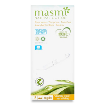 Тампони Masmi Regular з аплікатором органічні (16шт)