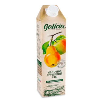 Сік Galicia яблучно-грушевий прямого віджиму (1л)