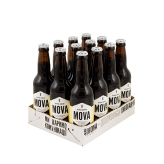 Пиво Mova Dark Non-Alcohol темне нефільтроване безалкогольне 12х0,33л