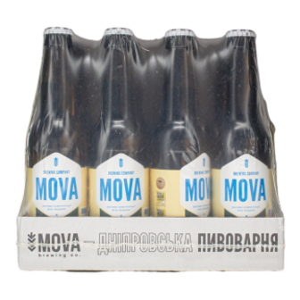 Пиво Mova №0 світле нефільтроване безалкогольне 12х0,33л