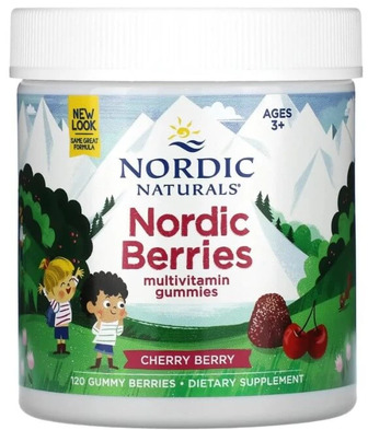 Полівітаміни Nordic Naturals Nordic Berries Multivitamin Gummies зі смаком вишні для дітей від 3 років, 120 жувальних цукерок
