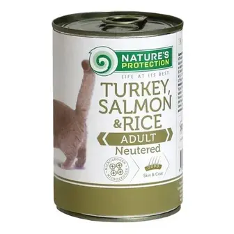Вологий корм для котів Nature's Protection Adult Neutered 400 г - індичка, лосось та рис