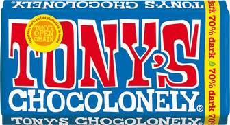 Чорний шоколад 70% какао Tony's 180 г