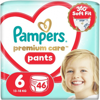 Підгузки-трусики Pampers premium care 6 13-19 кг 46кг