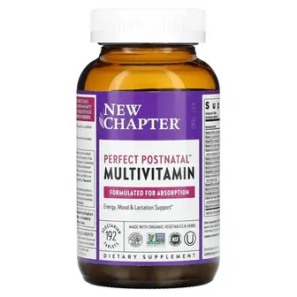Мультивітамінний постнатальний комплекс, Postnatal MultiVitamin, New Chapter, 192 вегетаріанські таблетки