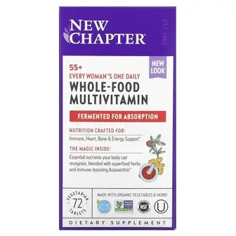 Мультивітаміни для жінок 55+, Every Woman's 55+ Multivitamin, New Chapter, 1 на день, 72 вегетаріанських таблеток