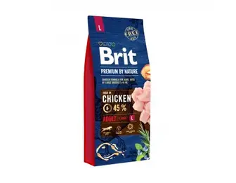 Сухий корм для дорослих собак великих порід Brit Premium Dog Adult L з куркою, 15 кг