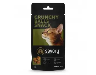 Хрумкі ласощі Savory Cats Snacks Crunchy Balls для  вибагливих котів, кульки з котячою м'ятою, 60 г
