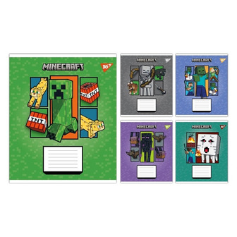 Зошит Yes Minecraft Arrows A5, лінія, 12 аркушів в асортименті (4823092291691)