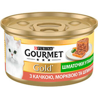 Gourmet Gold Шматочки в паштеті з качкою, морквою та шпинатом, по-французьки (85 грамів)