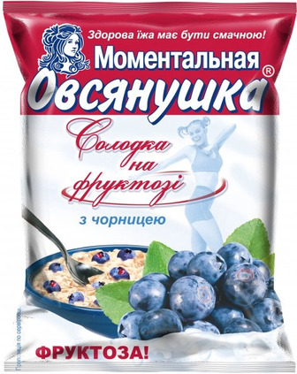 Каша вівсяна з фруктозою та чорницею Овсянушка Моментальна, 40 г