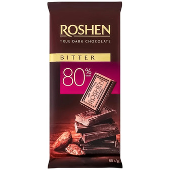 Шоколад Roshen Bitter чорний 80% 85 г (4823077649509)