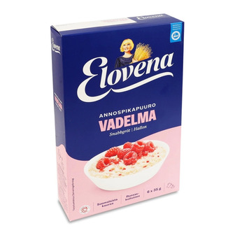 Каша-хвилинка вівсяна Elovena Малина 35 г 6 шт (6416597814038)
