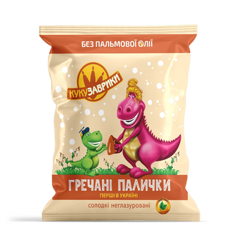 Палички гречані Кукузаврики солодкі неглазуровані 50 г (4820213220073)