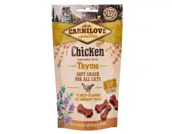Ласощі Carnilove Semi Moist Snack Chicken with Thyme, для котів, здоров'я сечовивідних шляхів, з куркою та чебрецем, 50 г
