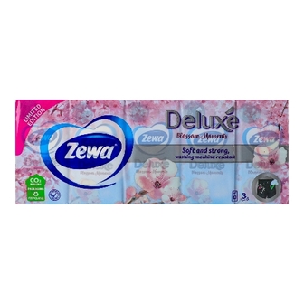 ЗЕВА Хустинки носові паперові 3-шарові Deluxe (10шт*10шт)