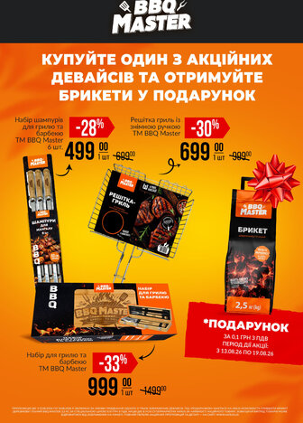 Набір шампурів для грилю та барбекю TM BBQ Master 6 шт.