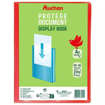 Папка з файлами Auchan, 100 аркушів в ассортименті (3665257332402)