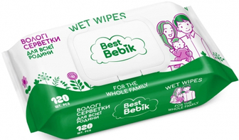 Серветки вологі Best Bebik вологі д/родини 120шт