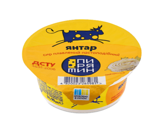 Сир плавлений Пирятин Янтар 45%, стакан (90г)