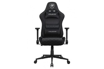 Крісло ігрове Armor One V2 Black F, текстильна тканина, сталевий каркас, чорний