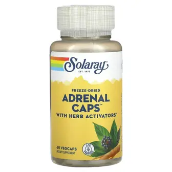 Здоров'я надниркових залоз, Freeze-Dried Adrenal Caps, Solaray, з активаторами травами, 60 вегетаріанських капсул