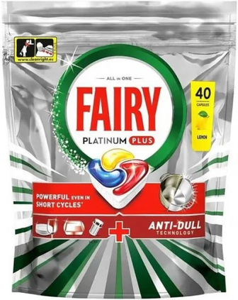 Засіб д/посуду FAIRY Platinum д/автомат машин Лимон 40шт