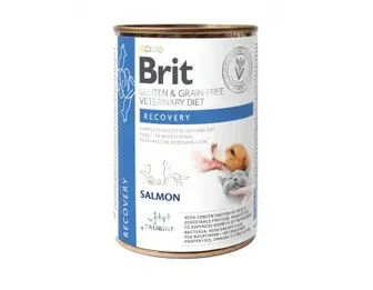 Вологий корм Brit GF VetDiet Recovery для собак та котів, в період одужання, з лососем, 400 г