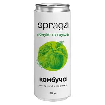 Комбуча яблуко та груша Spraga 0,33 л