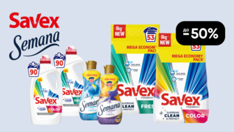 До -50% на засоби для прання Savex та SEMANA
