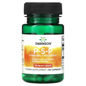 Вітамін В6, P-5-P, Swanson, піридоксаль-5-фосфат, 20 мг, 60 капсул