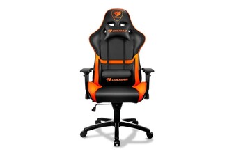 Крісло геймерське Cougar Armor Black/Orange, дихаюча екошкіра, сталевий каркас, чорний+оранжевий