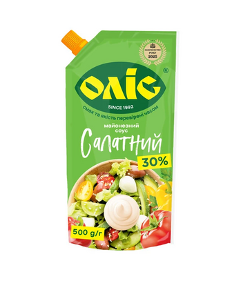 Майонезний соус ОЛІС Салатний 30% дой/пак 500г
