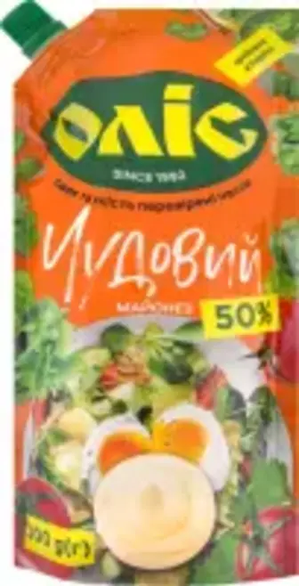 Майонез ОЛІС Чудовий 50% дой/пак 300г