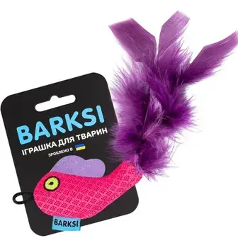 Barksi Рибка іграшка для котів 8х5 см - рожевий