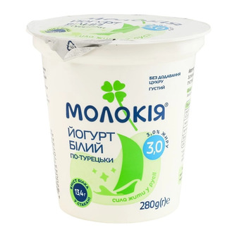 Йогурт Молокія По-турецьки Білий густий 3% 280 г (4820045707544)