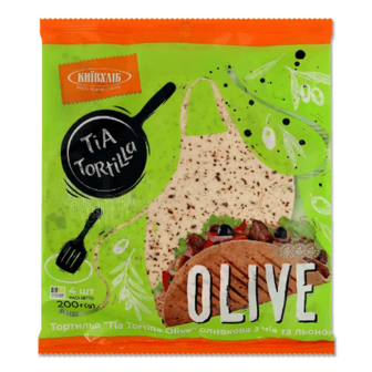 Тортилья Київхліб Tia Tortilla Olive з чіа-льоном (200г)