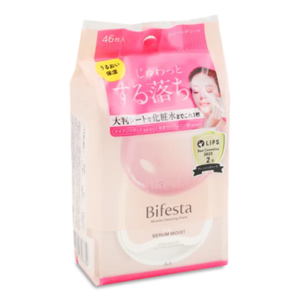 Серветки для зняття макіяжу Bifesta Clean Serum Moist (46шт)