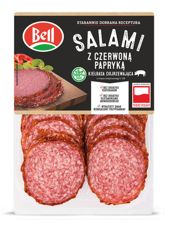 Ковбаса Bell Cалямі з Папрікою нарізка с/к 80г